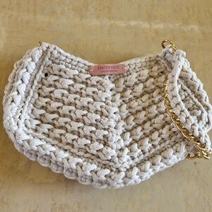 Handmade White Crochet Bag